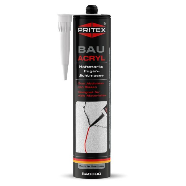 Bauacryl weiß 300 ml Fugendichtmasse zum Abdichten von Rissen
