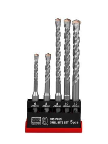 SDS-Plus-Bohrer-Set (5-teilig) – im praktischen Kunststoffkoffer