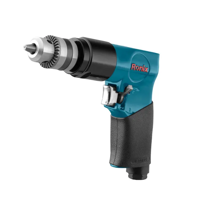 Druckluft-Bohrmaschine mit Zahnkranzbohrfutter 10 mm - 10 Nm
