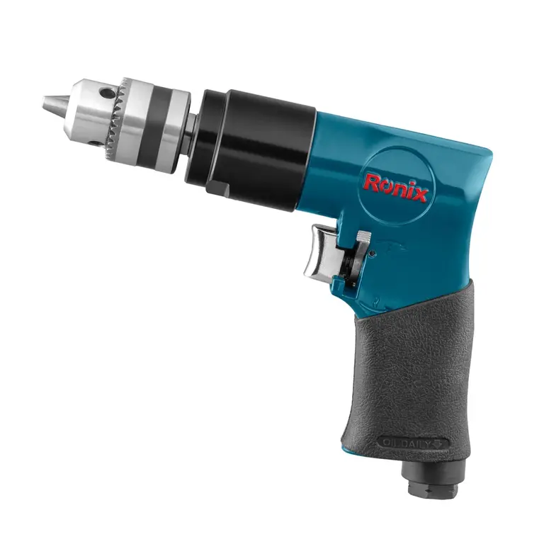 Druckluft-Bohrmaschine mit Zahnkranzbohrfutter 10 mm - 10 Nm – Bild 2