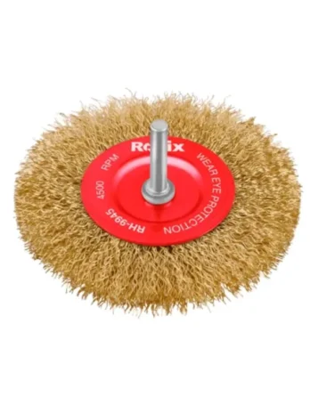 Gewellte Radbürste mit Welle 100 mm