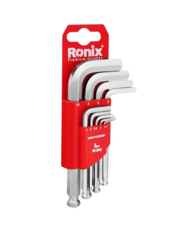 9 teiliges Inbus-Schlüssel-Set mit kurzem Arm und Kugelkopf Made in Germany