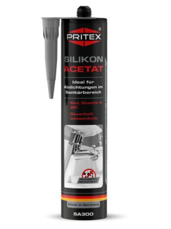 Silikon Sanitär Grau 300 ml Acetat für Bad, Dusche und WC
