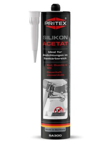 Silikon Sanitär Weiß 300 ml Acetat für Bad, Dusche und WC