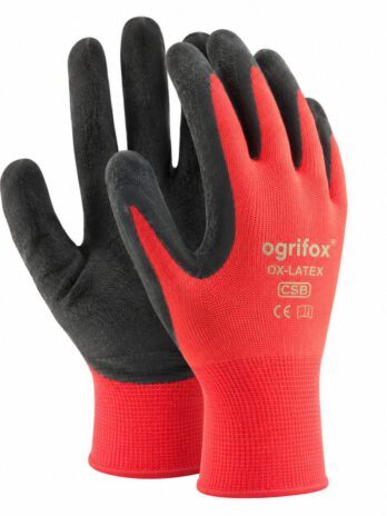 OGRIFOX OX-LATEKS CB Arbeitshandschuhe rot-schwarz